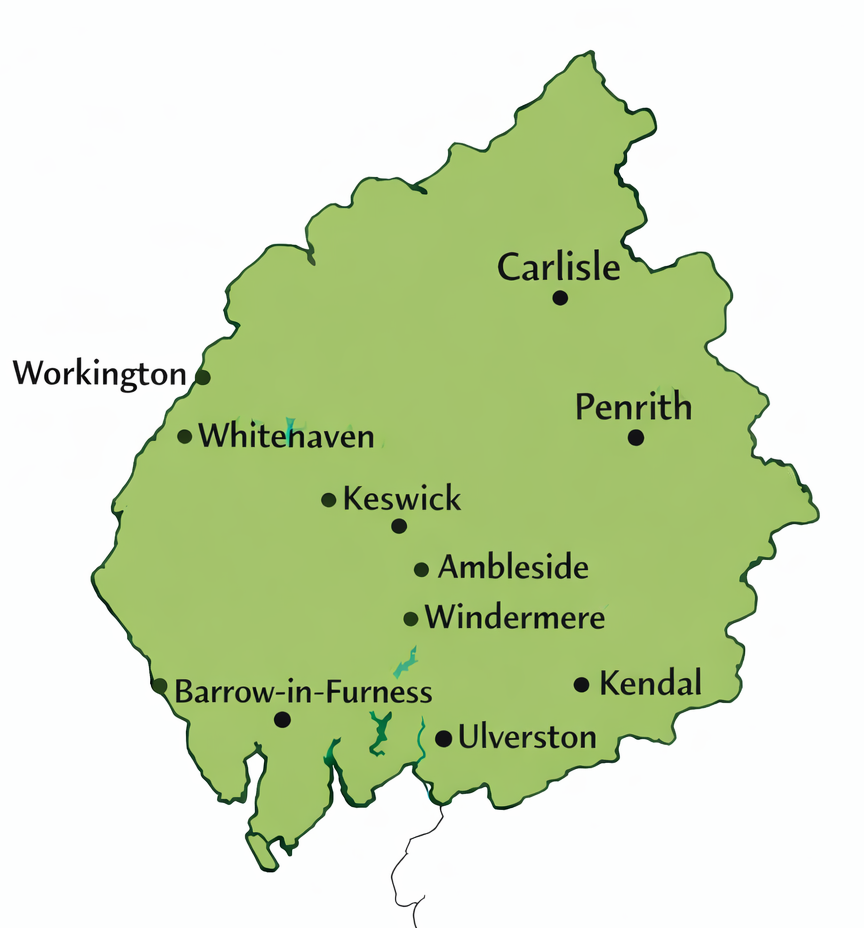 Map of Cumbria